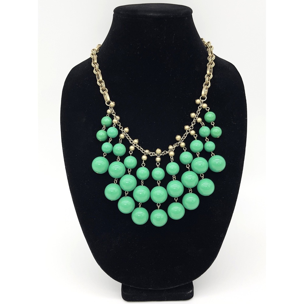 Stella Dot Bubble Bead Jolie Statement Necklace Gold Plated Bib Bold Maximalist